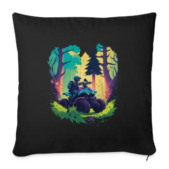 Quad Motorsport Offroad Biker Adventure Bike - Sofa pillowcase 17,3'' x 17,3'' (45 x 45 cm) - black - Front
