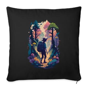 Holidays Nature Hiking in the mountains Leisure Hobby - Sofa pillowcase 17,3'' x 17,3'' (45 x 45 cm) - black - Front