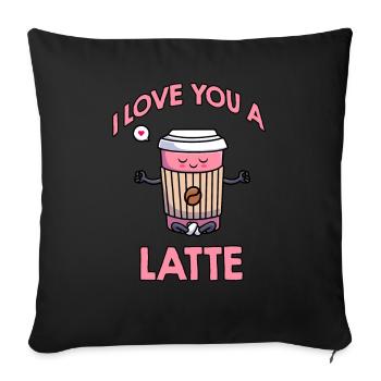 I Love You A Latte Couples Romance - Housse de coussin décorative 45 x 45 cm - noir - Devant