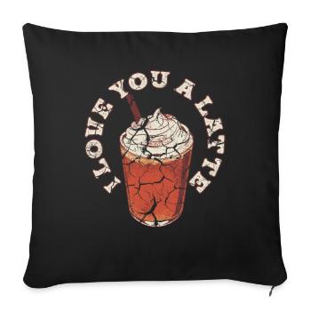 I Love You A Latte Couples Romance - Housse de coussin décorative 45 x 45 cm - noir - Devant