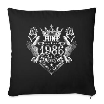 June 1986 | June 1986 anniversary 1986 - Sofa pillowcase 17,3'' x 17,3'' (45 x 45 cm) - black - Front