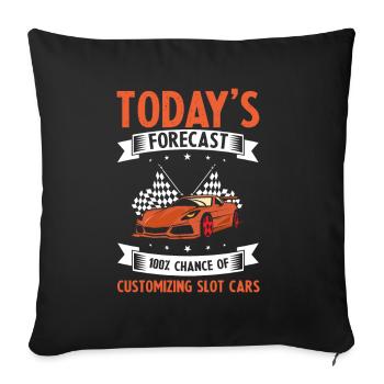 Devis Slot Car Racetrack pour Vintage Track Slot - Housse de coussin décorative 45 x 45 cm - noir - Devant