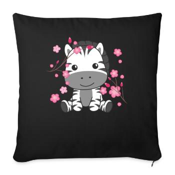 Zebra cute animals for kids kawaii - Sofa pillowcase 17,3'' x 17,3'' (45 x 45 cm) - black - Front