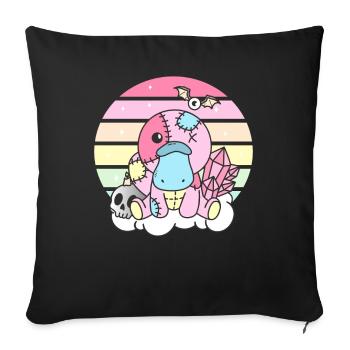 Kawaii Platypus Sloth Pastel Gothic - Sofa pillowcase 17,3'' x 17,3'' (45 x 45 cm) - black - Front