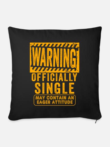 Warnung Offiziell Single Eifer Attitude - Sofakissenbezug 45 x 45 cm - Schwarz