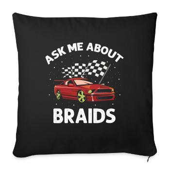 Devis Slot Car Racetrack pour Vintage Track Slot - Housse de coussin décorative 45 x 45 cm - noir - Devant