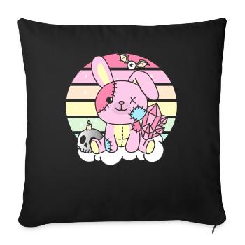 Kawaii Gothic Bunny Pastel Colors Gothic Goth Bunny - Sofa pillowcase 17,3'' x 17,3'' (45 x 45 cm) - black - Front