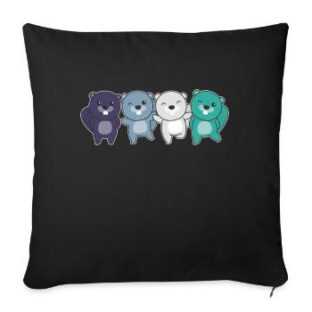 oriented aroace Flag Pride LGBTQ cute beaver - Sofa pillowcase 17,3'' x 17,3'' (45 x 45 cm) - black - Front