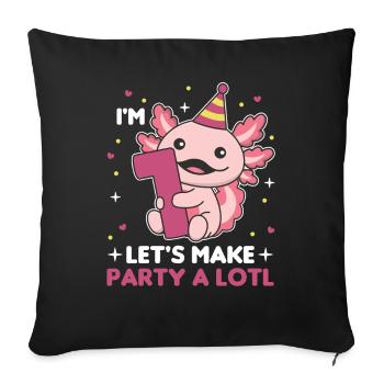 1st birthday axolotl one year old cute axolotls - Sofa pillowcase 17,3'' x 17,3'' (45 x 45 cm) - black - Front