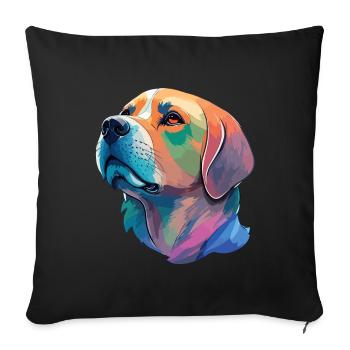 Labrador Illustration - Artful Dog Design - Sofa pillowcase 17,3'' x 17,3'' (45 x 45 cm) - black - Front