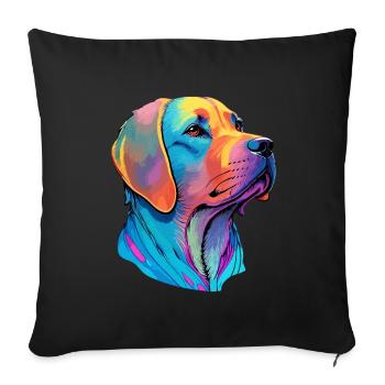 Labrador Color Splash Dog - Artful Dog Love - Sofa pillowcase 17,3'' x 17,3'' (45 x 45 cm) - black - Front