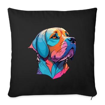 Labrador Dog Pop Art Dog Lover Dogs - Sofa pillowcase 17,3'' x 17,3'' (45 x 45 cm) - black - Front