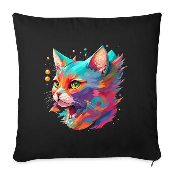 Cat Lover Cat Design Cat Cat Animal - Sofa pillowcase 17,3'' x 17,3'' (45 x 45 cm) - black - Front
