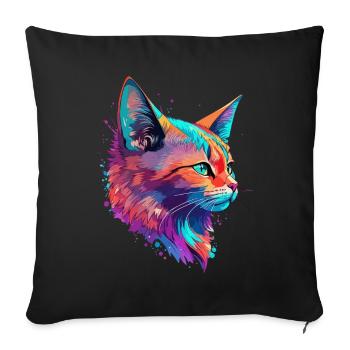 Cats Pet Art Cute Cat Cute Kitten - Sofa pillowcase 17,3'' x 17,3'' (45 x 45 cm) - black - Front