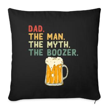 Lustiger Vater Spruch - Alkohol liebender Dad - Sofakissenbezug 45 x 45 cm - Schwarz - Vorne