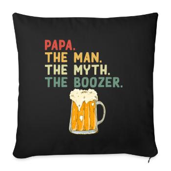 Lustiger Vater Spruch - Alkoholiker Papa - Sofakissenbezug 45 x 45 cm - Schwarz - Vorne