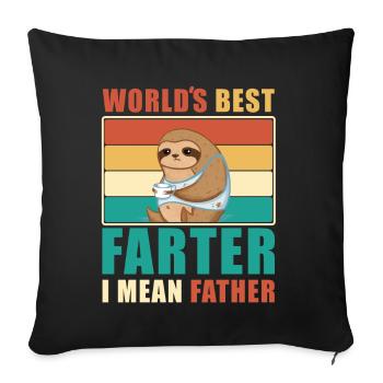Le meilleur père au monde - Drôle de papa - Housse de coussin décorative 45 x 45 cm - noir - Devant