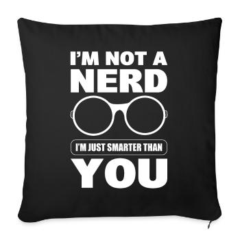 Je ne suis pas un lecteur de livres nerd - Housse de coussin décorative 45 x 45 cm - noir - Devant