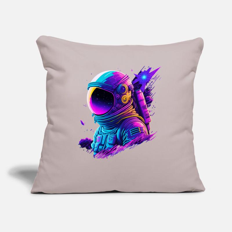 Synthwave Astronaute Space Explorer Housse de coussin décorative 45 x 45 cm