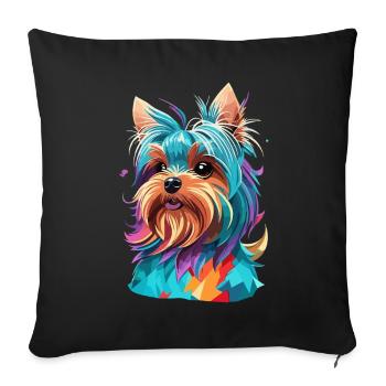 The Yorkshire Terrier Polygon Dog Art Dogs - Sofa pillowcase 17,3'' x 17,3'' (45 x 45 cm) - black - Front