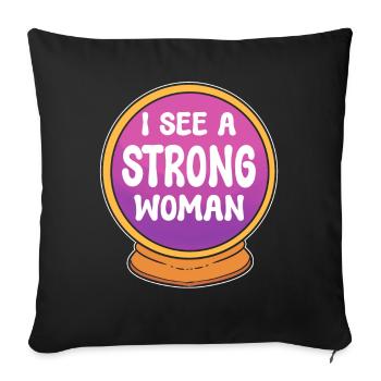 Je vois une militante féministe forte - Housse de coussin décorative 45 x 45 cm - noir - Devant