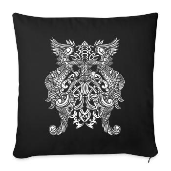 Conception de runes de nœuds celtiques - Odin Thor Vikings - Housse de coussin décorative 45 x 45 cm - noir - Devant