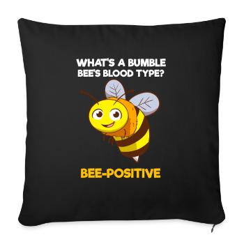 Bee-positive: Beekeper or farmer - Sofa pillowcase 17,3'' x 17,3'' (45 x 45 cm) - black - Front