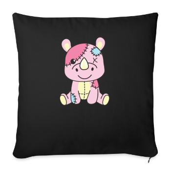 Kawaii Gothic Rhinoceros Pastel Gothic Goth - Sofa pillowcase 17,3'' x 17,3'' (45 x 45 cm) - black - Front
