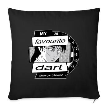 Dart Anime Motiv, Dart Player + Anime Fans - Housse de coussin décorative 45 x 45 cm - noir - Devant