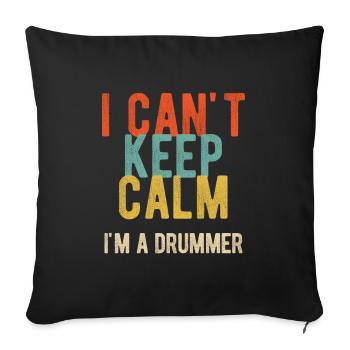 Schlagzeug Spieler Drummer - Sofakissenbezug 45 x 45 cm - Schwarz - Vorne