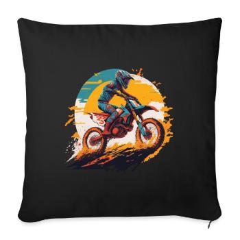 Motocross Motorcycle Bike Motorsport Biker Freestyle - Sofa pillowcase 17,3'' x 17,3'' (45 x 45 cm) - black - Front
