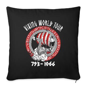 Viking World Tour Drôles Teutons nordiques - Housse de coussin décorative 45 x 45 cm - noir - Devant