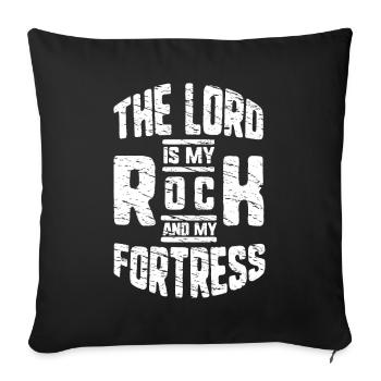 Proverbs and messages from the Bible Psalms - Sofa pillowcase 17,3'' x 17,3'' (45 x 45 cm) - black - Front