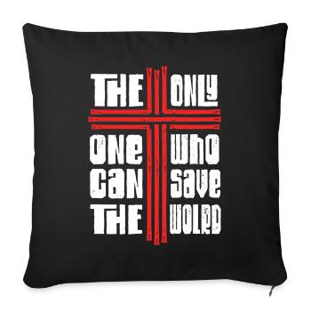 Proverbs and messages from the Bible Psalms - Sofa pillowcase 17,3'' x 17,3'' (45 x 45 cm) - black - Front