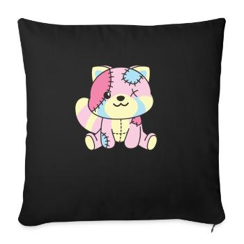 Kawaii Gothic Red Panda Pastel Gothic - Sofa pillowcase 17,3'' x 17,3'' (45 x 45 cm) - black - Front