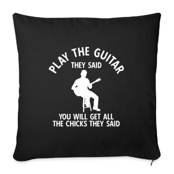Akustik Spruch Für E-Gitarre Konzert Gitarre - Sofakissenbezug 45 x 45 cm - Schwarz - Vorne
