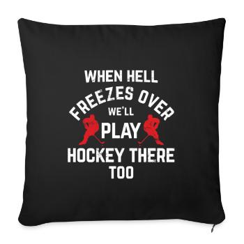 Eishockey - Sofakissenbezug 45 x 45 cm - Schwarz - Vorne