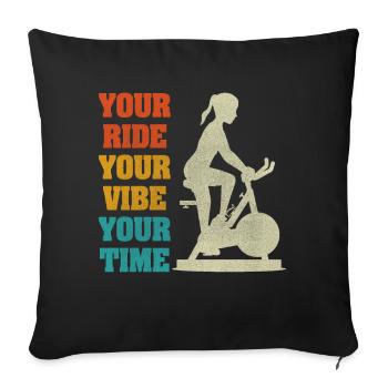 Your Ride Your Vibe Your Time - Sofa pillowcase 17,3'' x 17,3'' (45 x 45 cm) - black - Front