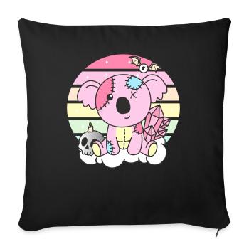 Kawaii Gothic Koala Pastel Gothic Goth - Sofa pillowcase 17,3'' x 17,3'' (45 x 45 cm) - black - Front