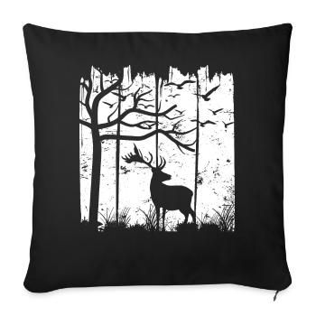 Life in the forest - Sofa pillowcase 17,3'' x 17,3'' (45 x 45 cm) - black - Front