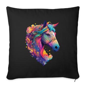 Horse Pony Rider Design Horse Horse Dressage - Sofa pillowcase 17,3'' x 17,3'' (45 x 45 cm) - black - Front