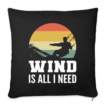 Kitesurfing & Kiteboarding Kitesurfer - Sofakissenbezug 45 x 45 cm - Schwarz - Vorne