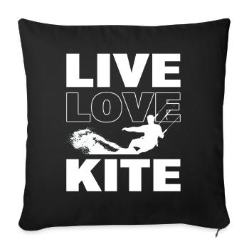 Kitesurfing Kite Flyer - Sofa pillowcase 17,3'' x 17,3'' (45 x 45 cm) - black - Front