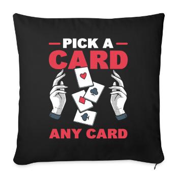 Cool Card Magician Wizard - Housse de coussin décorative 45 x 45 cm - noir - Devant