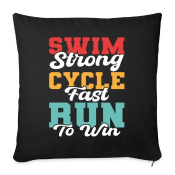 Triathlon - Sofakissenbezug 45 x 45 cm - Schwarz - Vorne