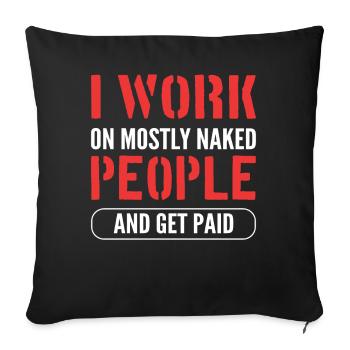 Funny massage therapy Funny masseuse - Sofa pillowcase 17,3'' x 17,3'' (45 x 45 cm) - black - Front