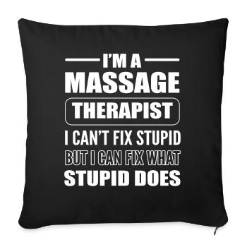 Funny masseur - Sofa pillowcase 17,3'' x 17,3'' (45 x 45 cm) - black - Front
