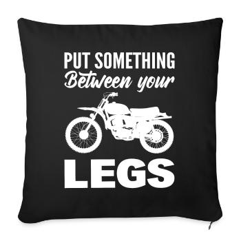 Mettez quelque chose d’excitant entre vos jambes moto - Housse de coussin décorative 45 x 45 cm - noir - Devant