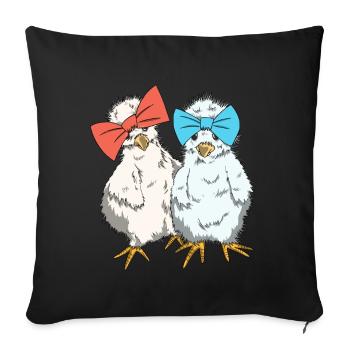 Chickens Silk Chicken Breed Chicken Silk Chickens - Sofa pillowcase 17,3'' x 17,3'' (45 x 45 cm) - black - Front