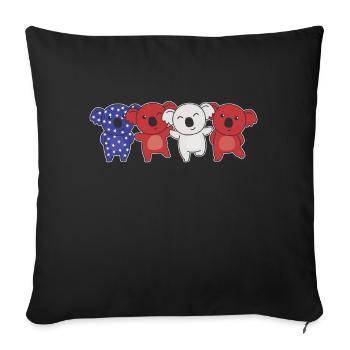 Koala für den vierten Juli USA Flagge Koalas - Sofakissenbezug 45 x 45 cm - Schwarz - Vorne